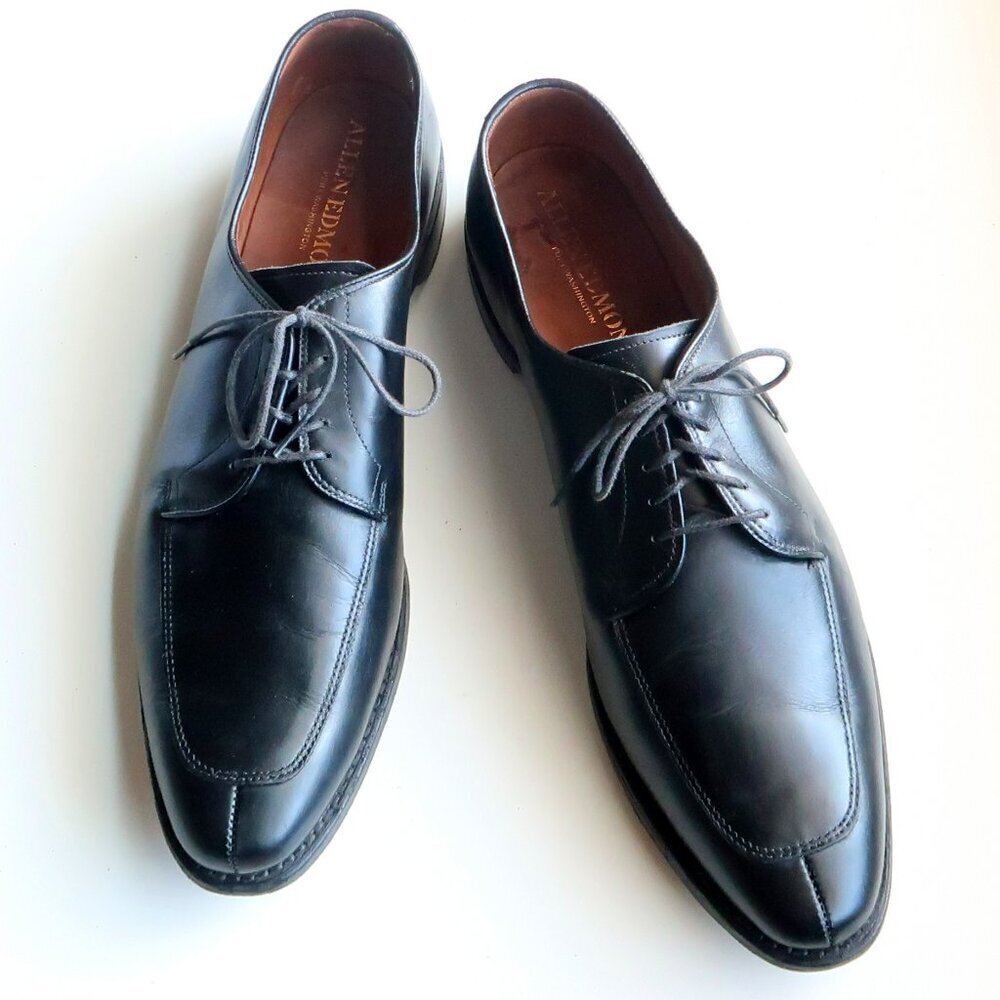 Allen Edmonds Delray Blucher Black Leather Dress Shoes Size 14 2A